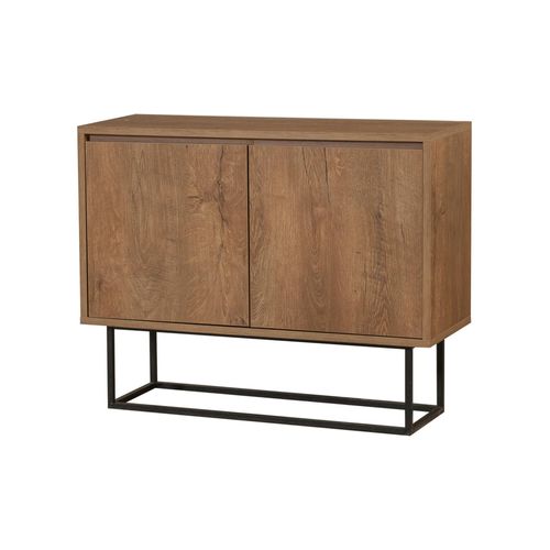 Console Effet Bois Beige, Noir 90x36 H72 Cm