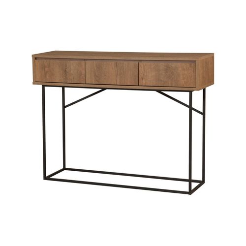 Buffet Effet Bois Beige, Noir 120x36 H90 Cm