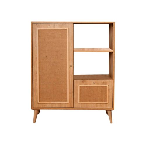 Buffet En Bois Beige 90x40 H110 Cm