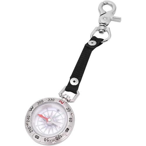 Mini Boussole Compass avec Porte-clés Portable en Alliage Boussole Montre de Poche pour Voyage Camping Navigation Randonnée Pêche Guide d'outil