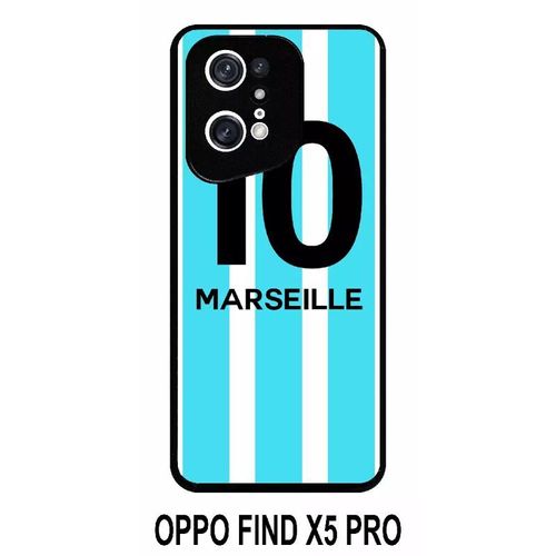Coque Oppo Find X5 Pro - Equipe Maillot Marseille - Silicone - Noir