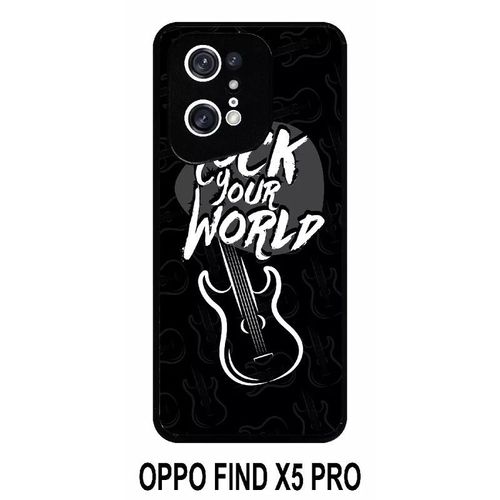 Coque Oppo Find X5 Pro - Rock Your World Fond Noir - Silicone - Noir