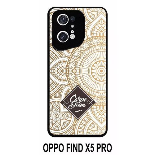Coque Oppo Find X5 Pro - Carpe Diem Modif Orient Fond Blanc - Silicone - Noir