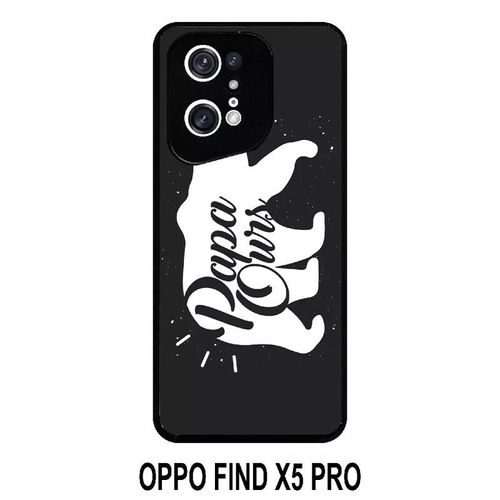 Coque Oppo Find X5 Pro - Papa Ours Fond Noir - Silicone - Noir