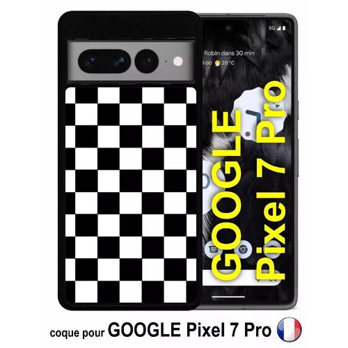 Coque Pour Google Pixel 7 Pro - Dammier Noir Et Blanc - Silicone - Noir