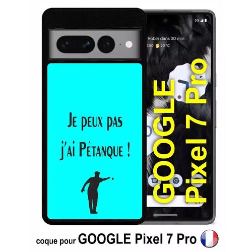 Coque Pour Google Pixel 7 Pro - Je Peux Pas J Ai Petanque Turquoise - Silicone - Noir
