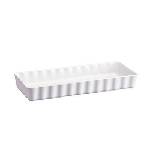 Emile Henry Eh116034 Tourtière Rectangulaire Longue, Céramique, Blanc Farine, 36, 5 X 15 X 5 Cm 116034