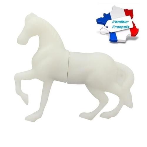Cle usb cheval blanc, capacité 64go, livraison gratuite et rapide 2 à 3 jours. Entreprise Française.