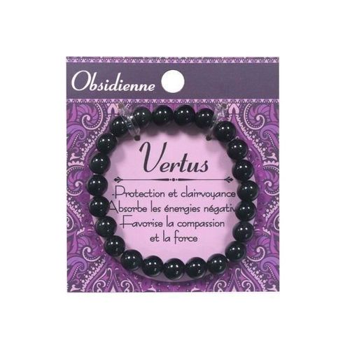 Bracelet En Pierres Naturelles Véritables Obsidienne