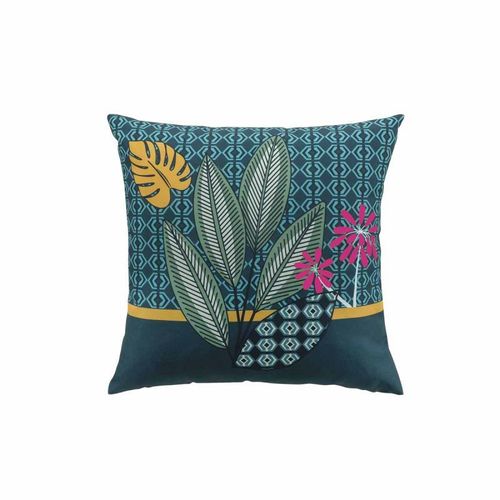 Coussin Déco Imprimé "Lilidae" 40x40cm Vert