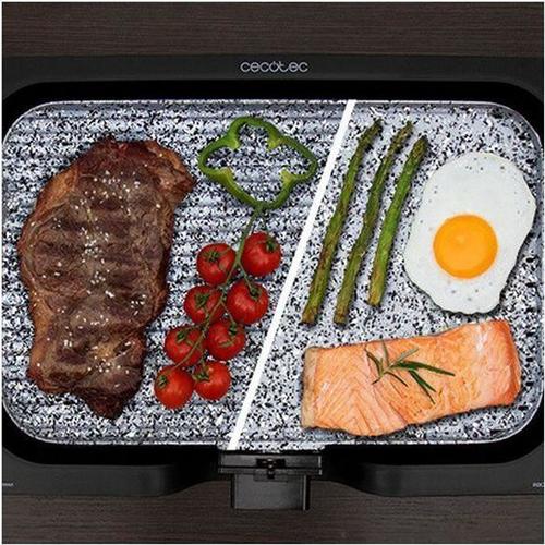 Grill avec plancha en pierre reversible et cable amovible 2200W - Pierrade Convient aux lave-vaisselles