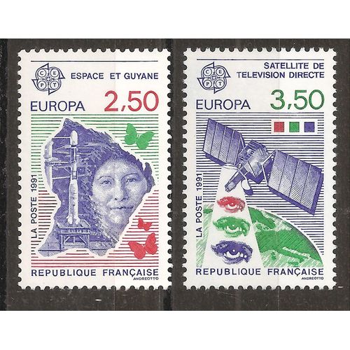 2696 - 2697 (1991) Europa Série L'europe Et L'espace N** (Cote 5e) (8927)