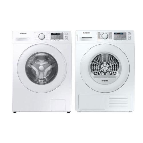 Pack SAMSUNG Lave-linge 8kg 1400Trs/min + Sèche-linge 8kg Pompe à Chaleur