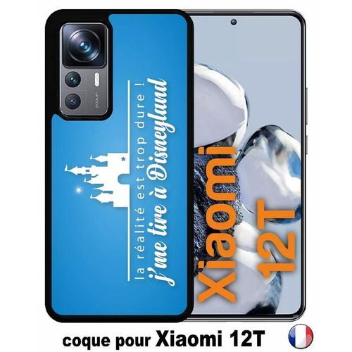 Coque Pour Xiaomi 12t - La Realite Est Tropdure Jme Tire A Disney Fond Turquoise - Silicone - Noir