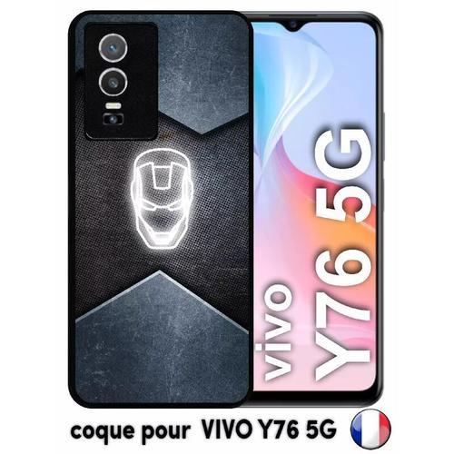 Coque Pour Vivo Y76 5g - Superhero Iron The Man - Silicone - Noir