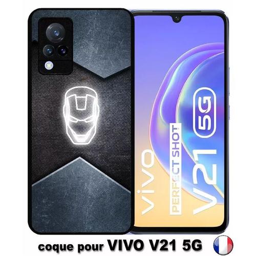 Coque Pour Vivo V21 4g/5g - Superhero Iron The Man - Silicone - Noir