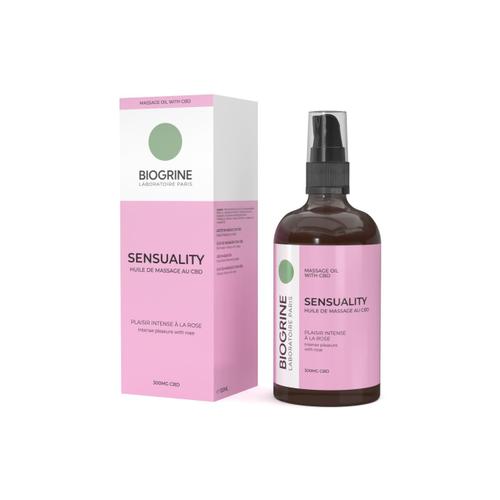 Biogrine | "Sensuality" - Huile De Massage Au Cbd | Rose | 300mg Cbd 100ml 