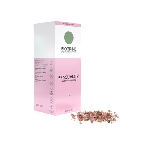 Biogrine | "Sensuality" - Sels De Bain Cbd | Rose | 150mg Cbd 300g 