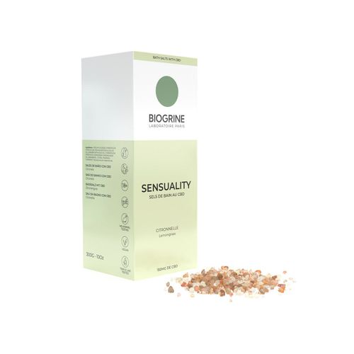 Biogrine | "Sensuality" - Sels De Bain Cbd | Citronnelle | 150mg Cbd 300g 