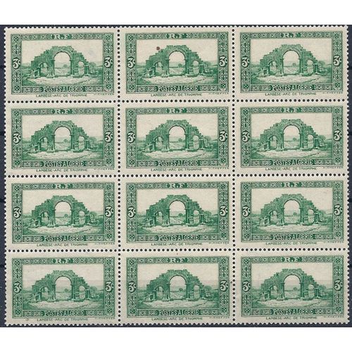Algérie Française Yvert 103 ( 1936). Bloc De 12. Lambèse -Arc De Triomphe. Neuf** (Mnh)