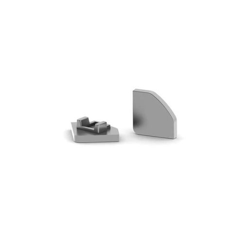 Capuchon en aluminium pour profilé led alu-45 - sans trou de c,ble - argent