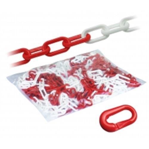 Chaîne plastique rouge et blanc 25 m - Ø 10 mm