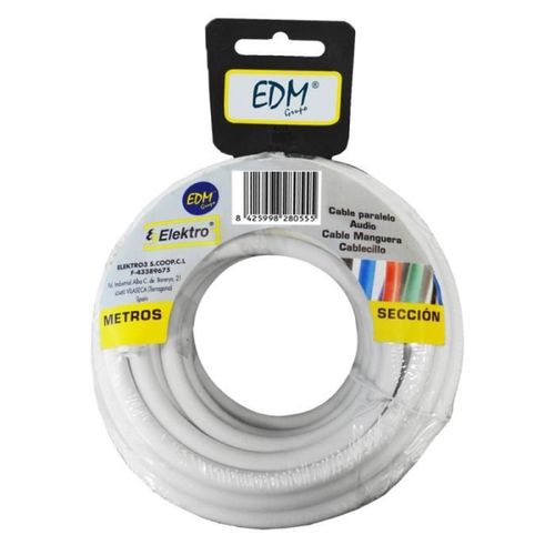 Bobine Câble Audio Plat Blanc 2x1,5mm 20mts