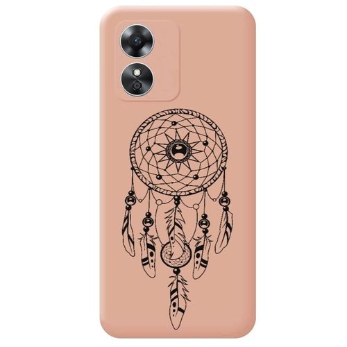 Coque Rose Oppo A17 Dreamcatcher Plumes