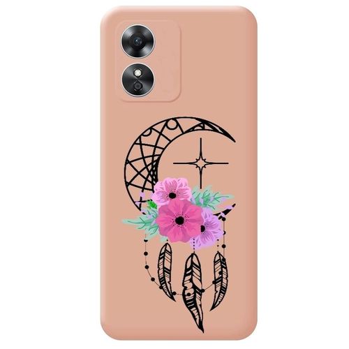 Coque Rose Oppo A17 Dreamcatcher Lune