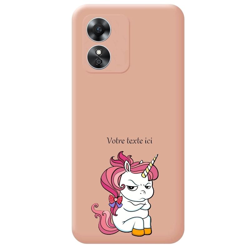 Coque Rose Oppo A17 Licorne Jpeux Pas