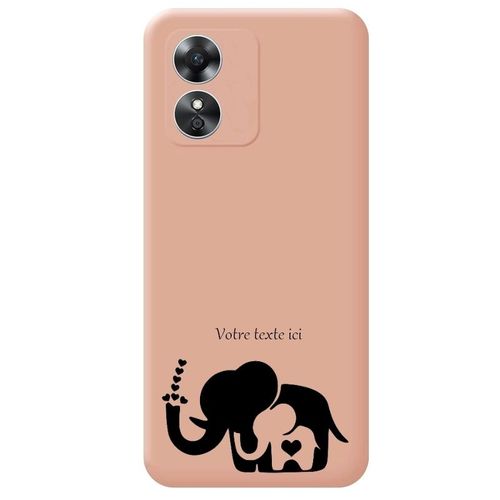 Coque Rose Oppo A17 Elephant Et Maman