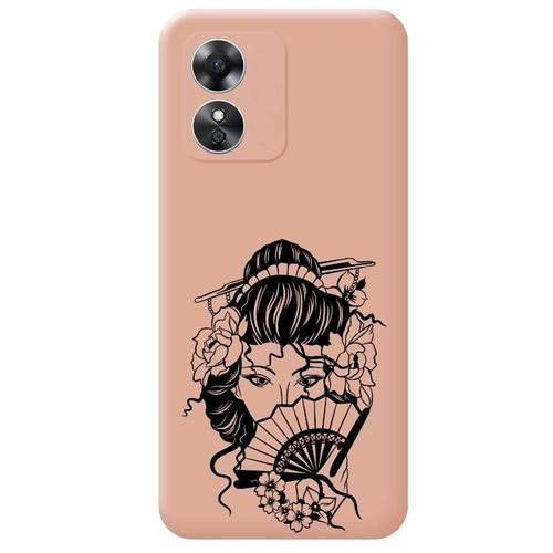 Coque Rose Oppo A17 Geisha Anime Japan