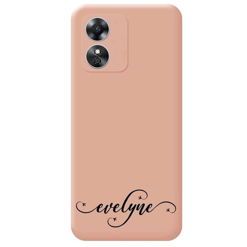 Coque Rose Oppo A17 Avec Votre Prenom 1 Fleur