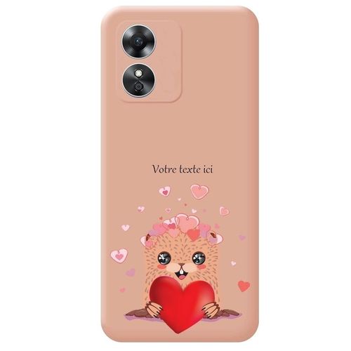Coque Rose Oppo A17 Taupe Saint Valentin Et Coeur