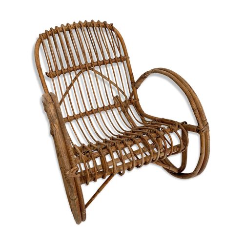 Rockingchair Enfant En Rotin Bois
