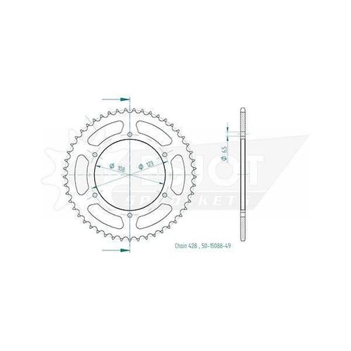 Couronne De Transmission Esjot Pour Moto Derbi 125 Gpr 2009 À 2012 49 Dts P428