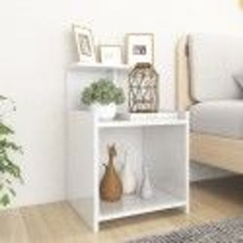 Vidaxl Table De Chevet Blanc Brillant 40x35x60 Cm Aggloméré