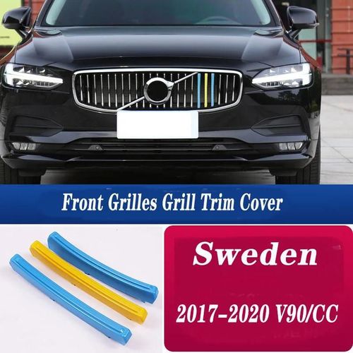 R17-20v90cc - Couvercles De Calandre Avant Pour Volvo, Auto Car M3, Couleurs Suédoises, Accessoires, 3 Pièces