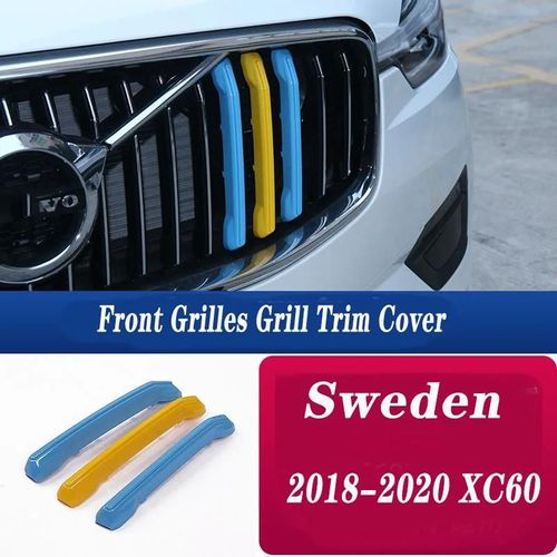 R18-20 Xc60 - Couvertures De Calandre Avant Pour Volvo, Couleurs Suédoises, Accessoires De Voiture Automatique, 3 Pièces