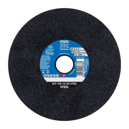 Disque à tronçonner SG STEEL D150x16 mm droit acier perçage 22,23 mm PFERD (Par 25)