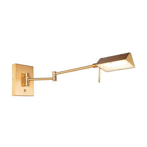 Qazqa Design Design Wandlamp Brons Incl. Led Met Touch Dimmer - Notia Acier Bronze Oblongue / Lampe De Lecture / Luminaire / Lumiere / Éclairage / Intérieur / Salon / Cuisine Led (Non...