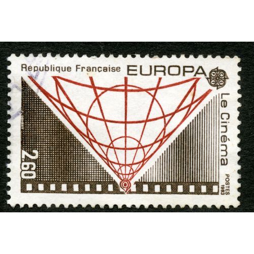 Timbre Oblitéré Le Cinéma,Europa,Postes 1983,République Française,2,60
