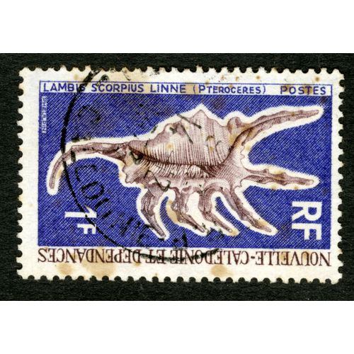 Timbre Oblitéré Lambis Scorpius Linné,Pteroceres,Postes,Nouvelle-Calédonie Et Dépendances,Rf,1f