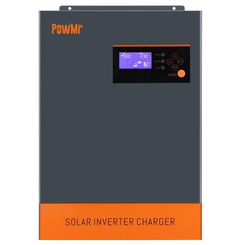 PowMr 5500w Onduleur solaire hybride contrôleur de charge MPPT 80A 48V DC à 220/230V AC onduleur à onde sinusoïdale pure hors réseau prend en charge 9 onduleurs parallèles fonctionne sans batterie