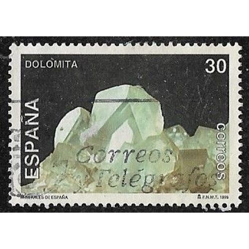 Timbre Espagne N°2935 Y & T 30 P. Multicolore Minéraux D'espagne Dolomite