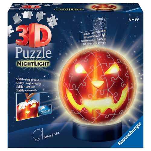 Puzzle Puzzle 3d Ball 72 P Illuminé - Citrouille D'halloween