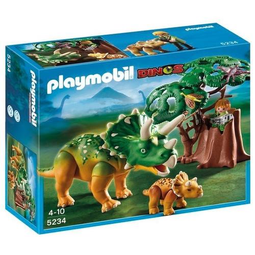 Playmobil 5234 - Tricératops Et Son Petit Avec Arbre