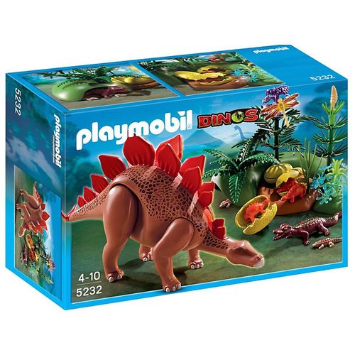 Playmobil 5232 - Stégosaure Et Ses Bébés Avec Foret