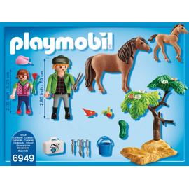 PLAYMOBIL® Set: 6948 Enfants Chariot et Poneys + 6949 Vétérinaire avec  Enfants