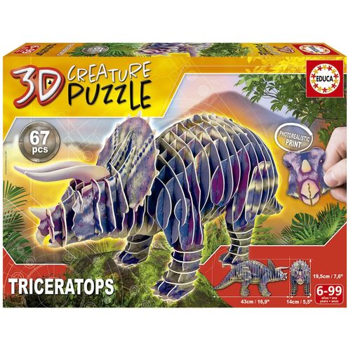 Educa Triceratops 3d Creature Puzzle